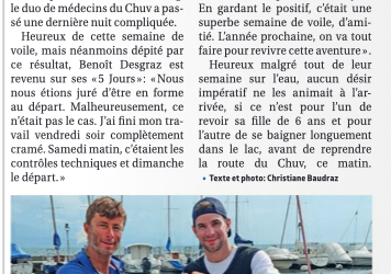 Les cinq jours du Léman de Benoît Desgraz.