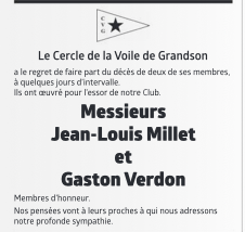 Avis de décès de deux de nos membres.